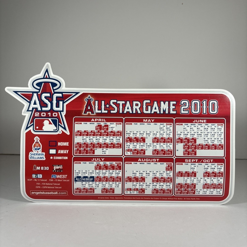 Los Angeles Anaheim Angels 2010 All Star Game Calendar Magnet Orange‎ County